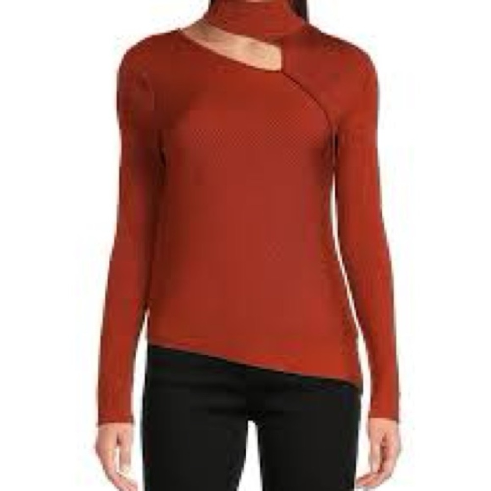 DKNY Off-the-Shoulder Rust Sweater